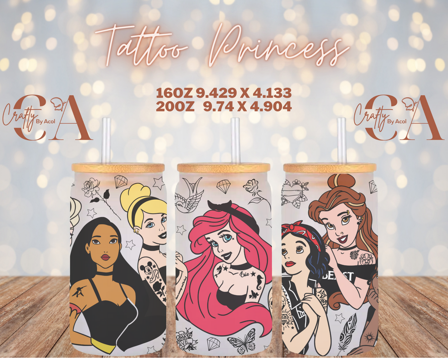 Tattoo Princess Vinyl Can Wrap