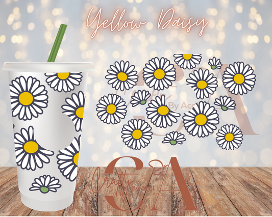 Yellow Daisy Vinyl Can Wrap
