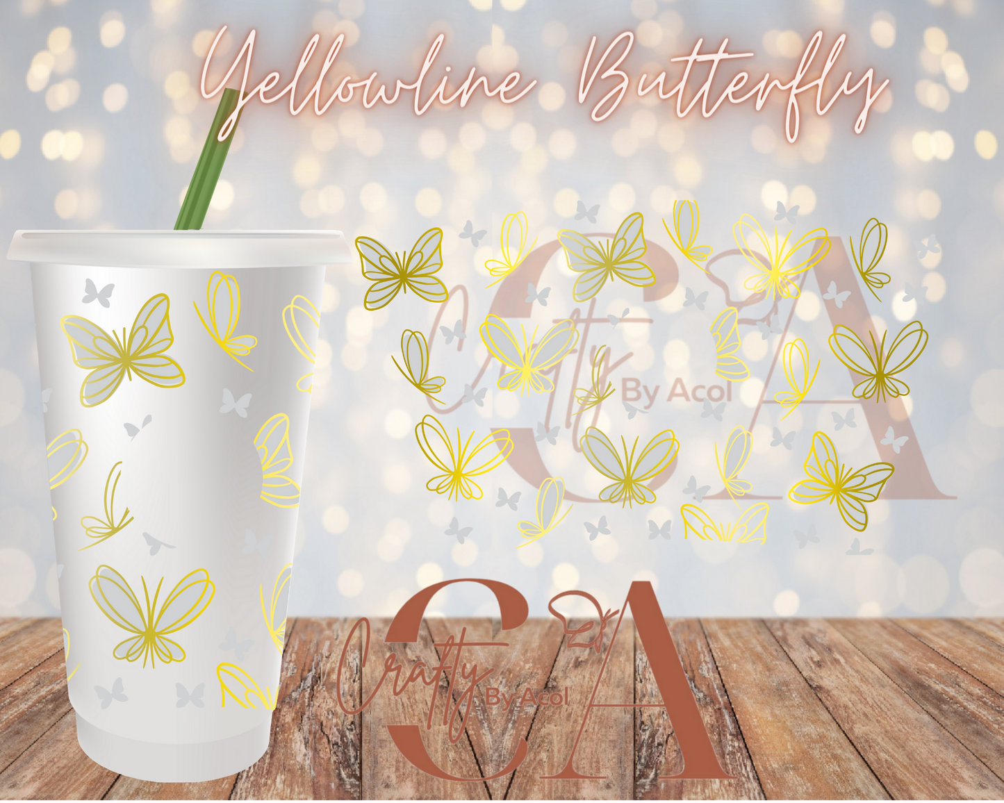 Yellowline Butterfly Vinyl Can Wrap