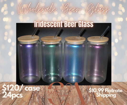 16oz Iridescent Sublimation Beer Glass BULK BOX