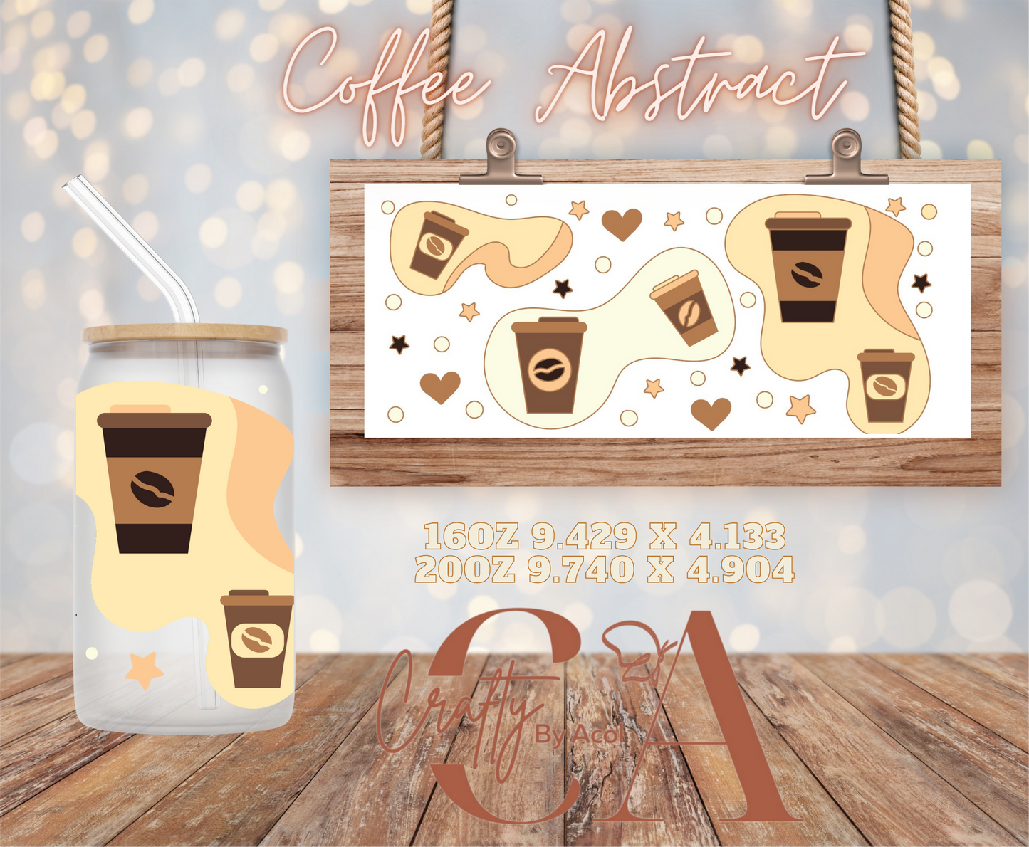 Coffee Abstract  Vinyl Can Wrap