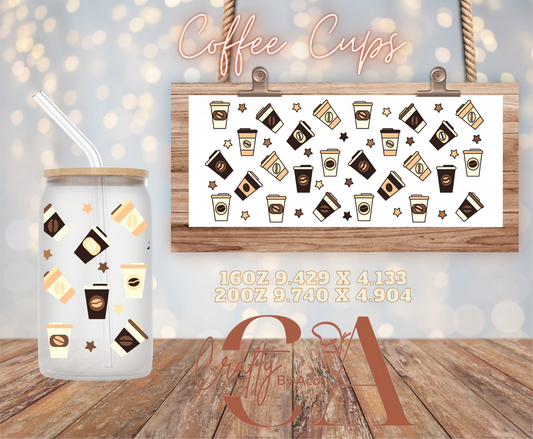 Coffee Cups Vinyl Can Wrap