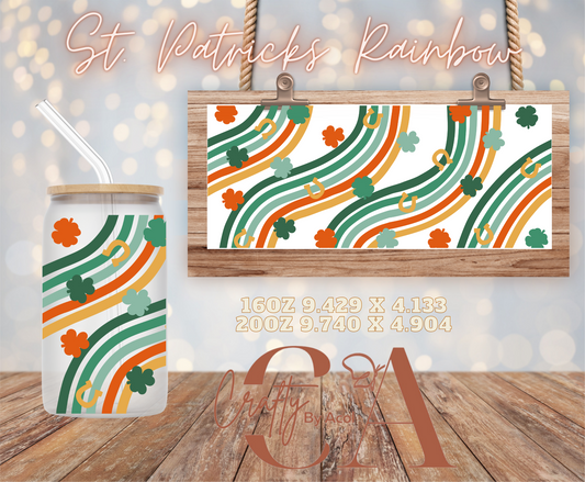St. Patricks Rainbow Vinyl Can Wrap