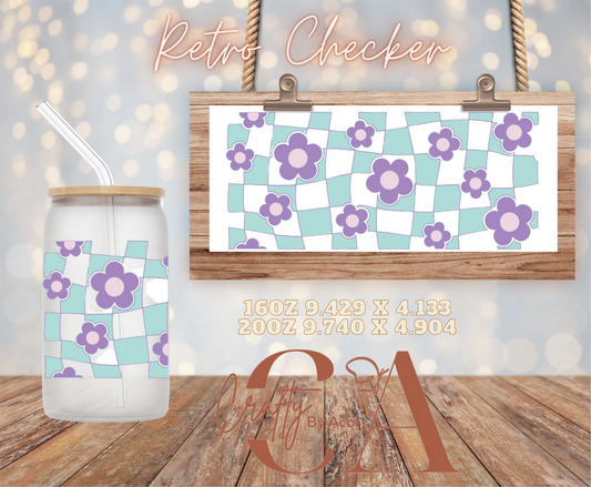 Retro Checker Vinyl Can Wrap