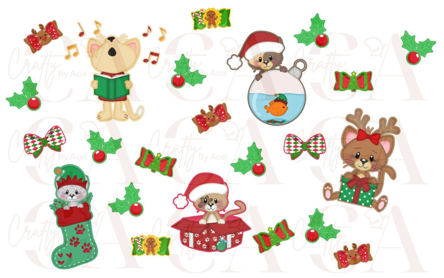 Holiday Mouse Ribbons Vinyl Can Wrap