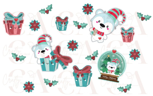 Holiday Polar Bear Vinyl Can Wrap