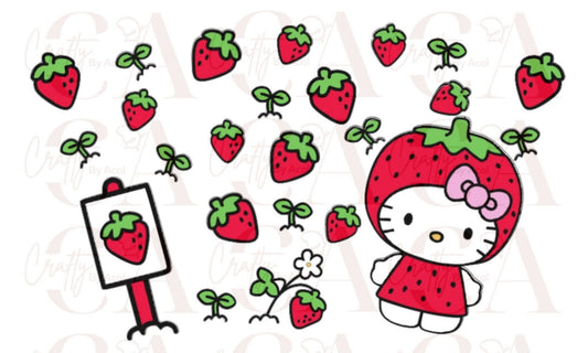 Red Strawberry Vinyl Can Wrap
