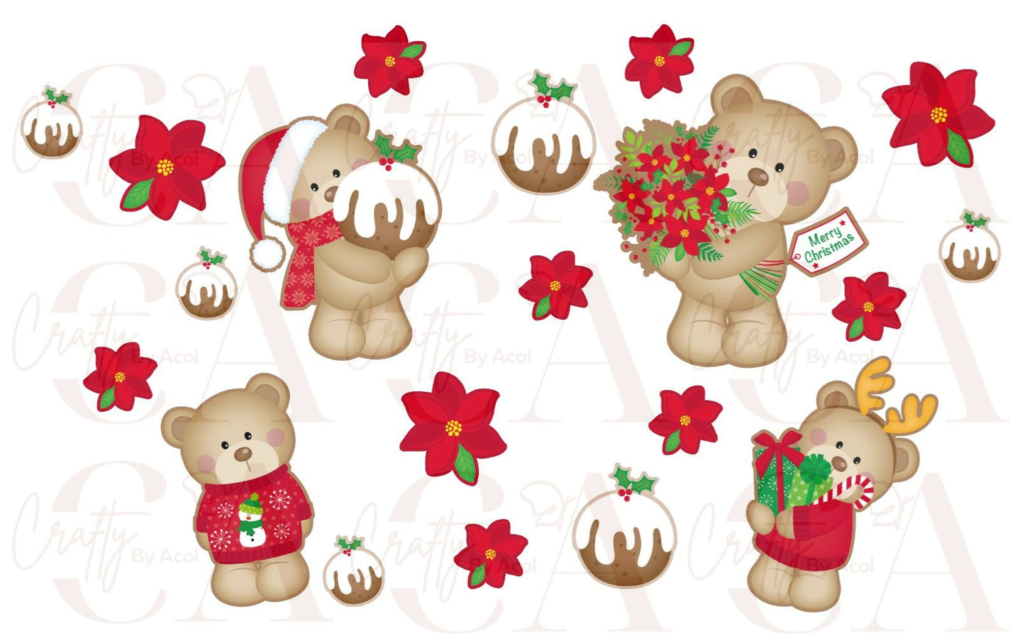 Holiday Bear Mistletoe Vinyl Can Wrap