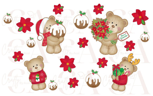 Holiday Bear Mistletoe  Vinyl Can Wrap