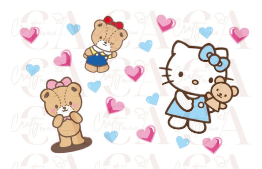 Kitty Bear Vinyl Can Wrap