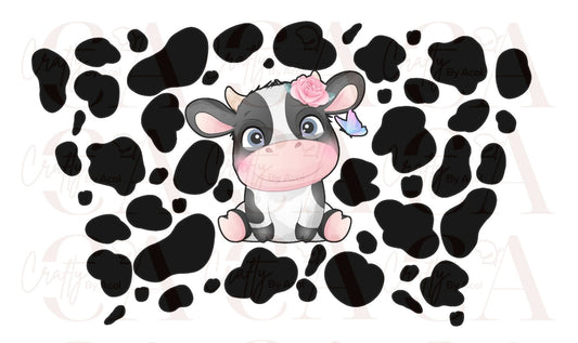 Cute Cow Print Vinyl Can Wrap