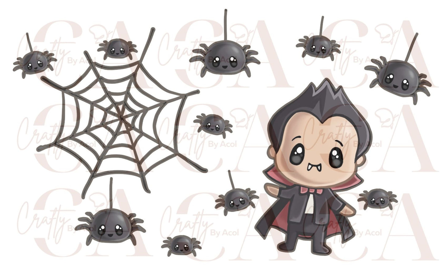 Cute Dracula Vinyl Can Wrap