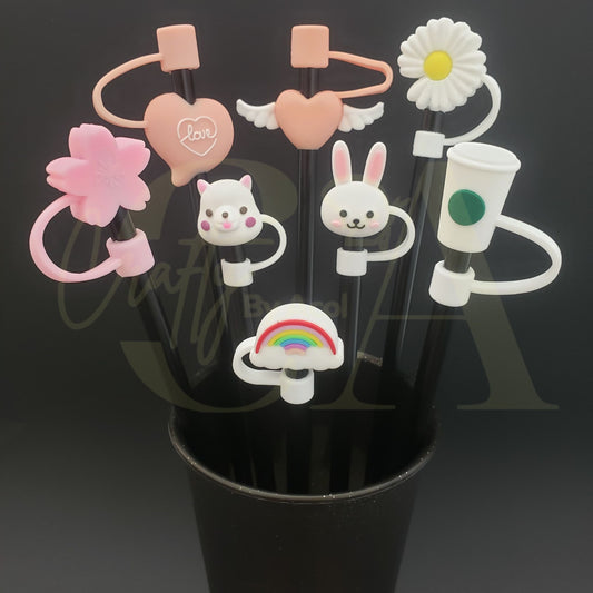 Silicon Straw Topper Lids