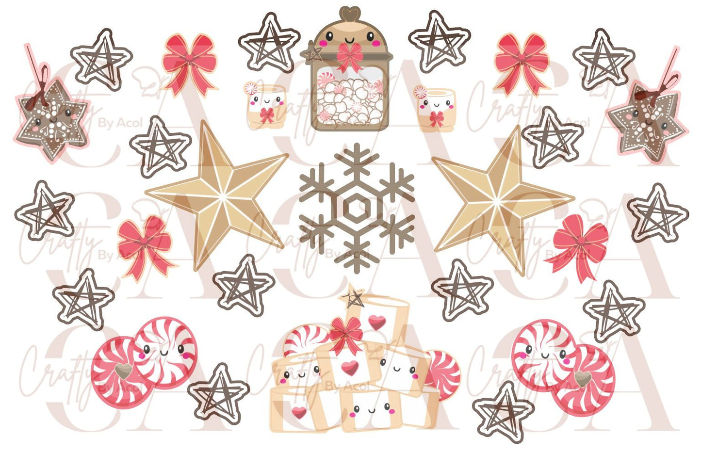 Holiday Cocoa Stars Vinyl Can Wrap