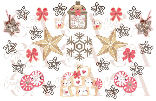 Holiday Cocoa Stars  Vinyl Can Wrap