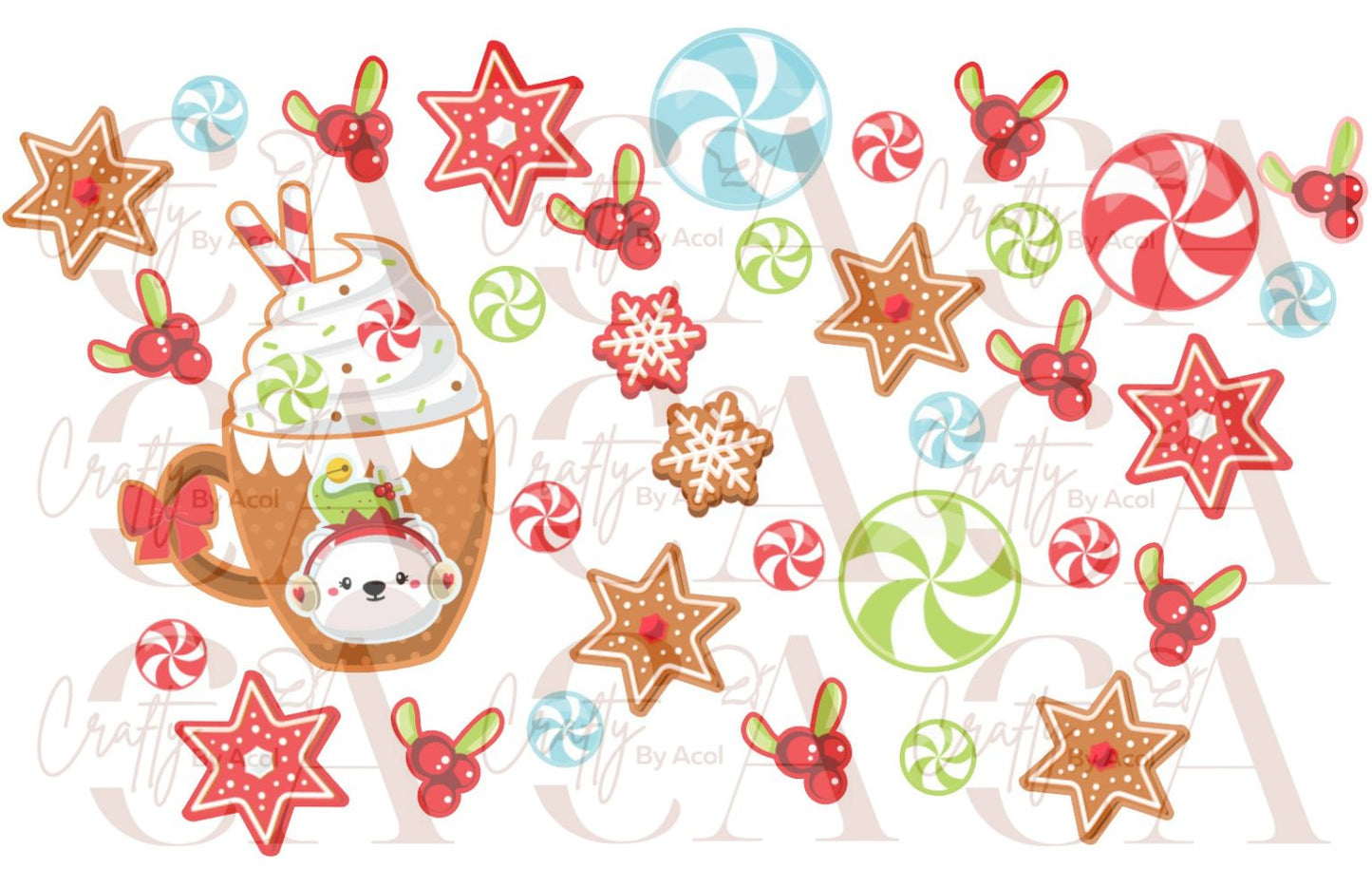 Holiday Sweet Candies Vinyl Can Wrap