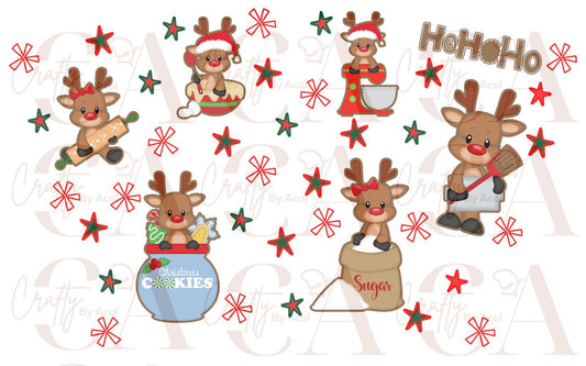 Holiday Reindeer Baking Vinyl Can Wrap