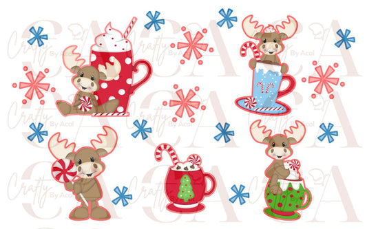 Holiday Reindeer Cocoa Star Vinyl Can Wrap
