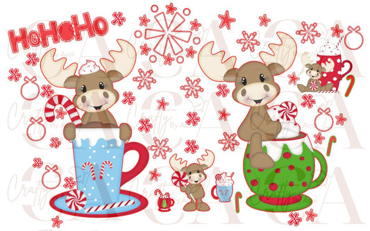 Holiday Reindeer Cocoa Vinyl Can Wrap
