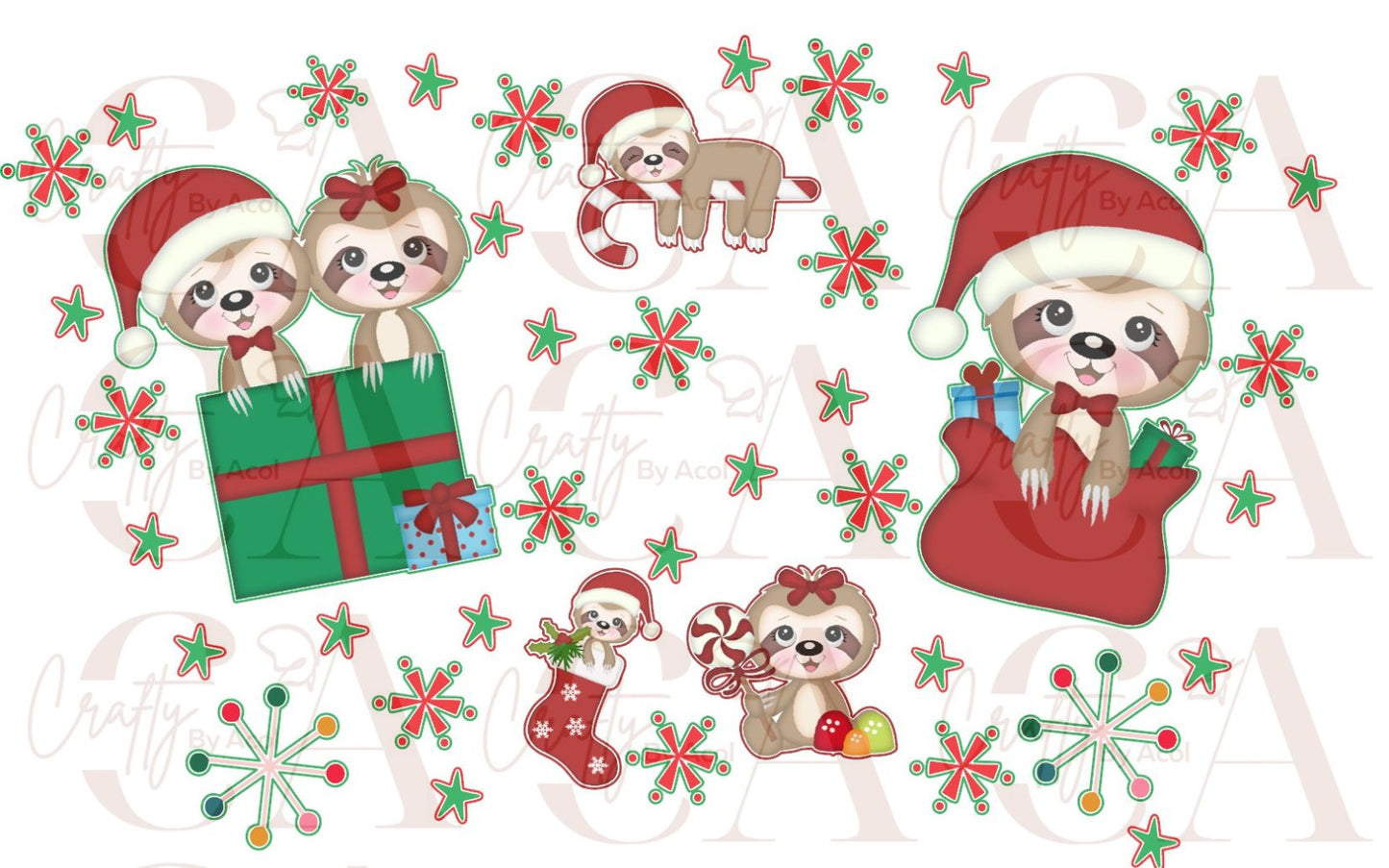 Holiday Sloth Gifts Vinyl Can Wrap