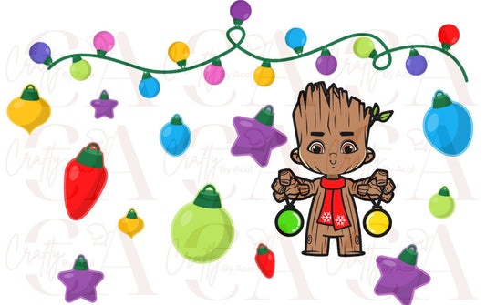 Christmas Light Bulbs Vinyl Can Wrap