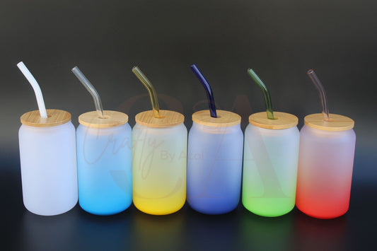 12oz Sublimation Assorted Colored Beer Can Glass