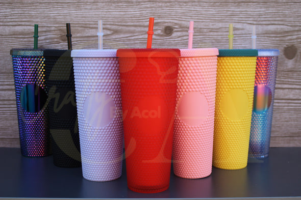 Studded Tumbler with Straw