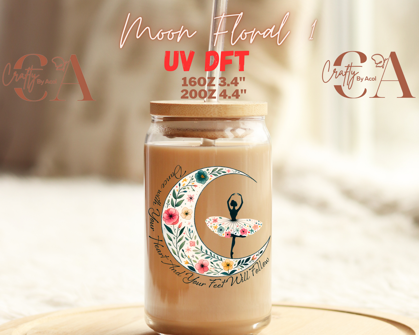 Moon Floral UV DFT Decal