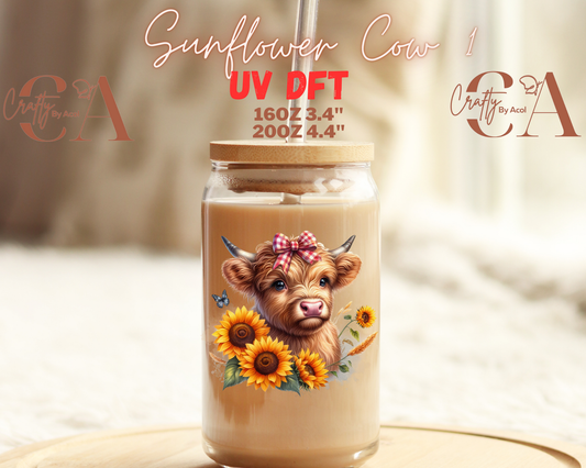 Cow Sunflower UV DFT Decal