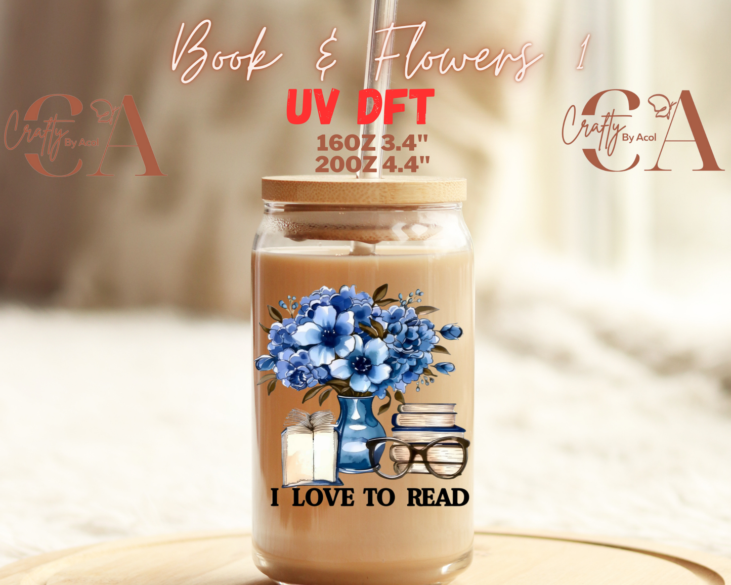 Book with Flowers Decal UV DFT