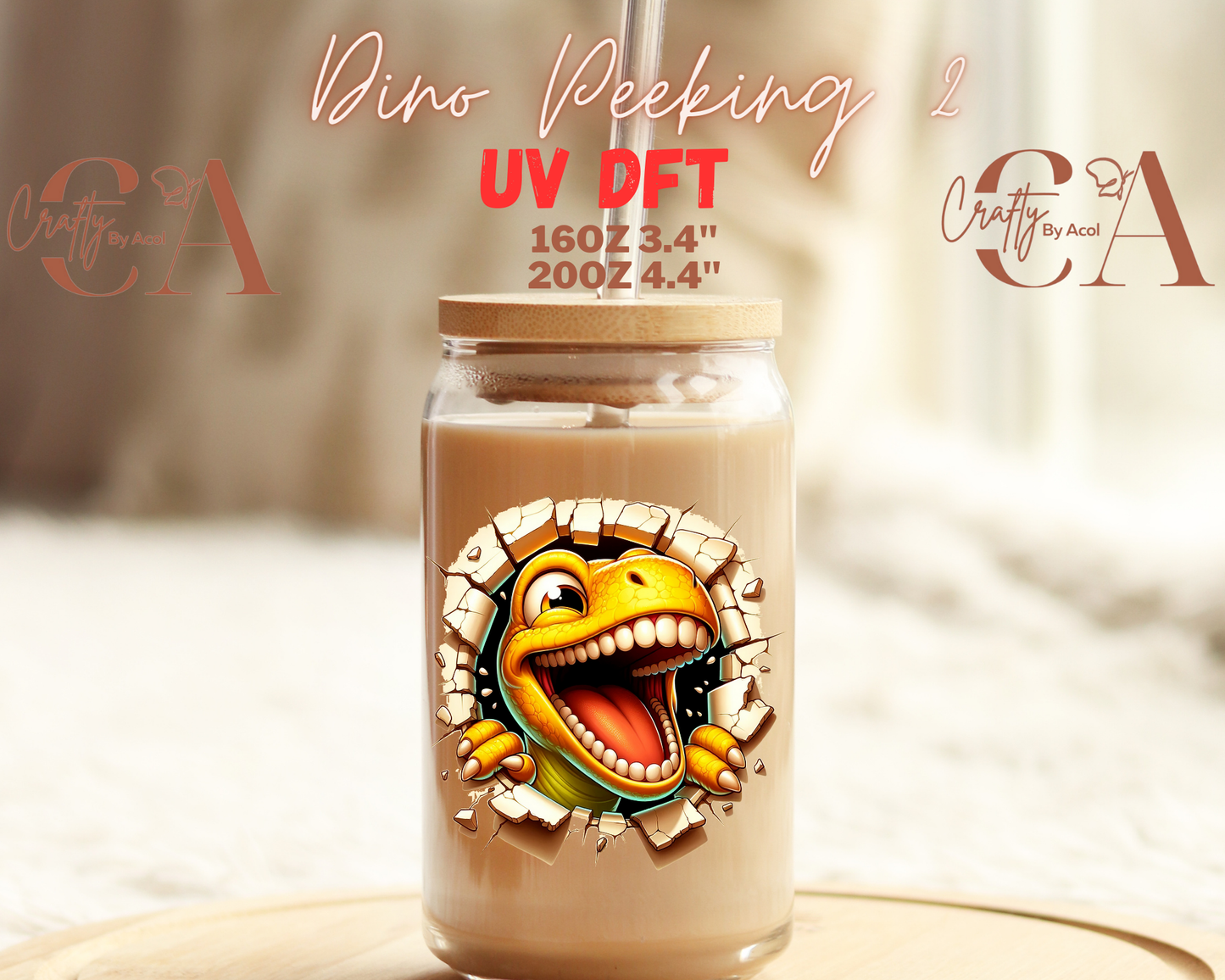 Dino Peeking Decal UV DFT