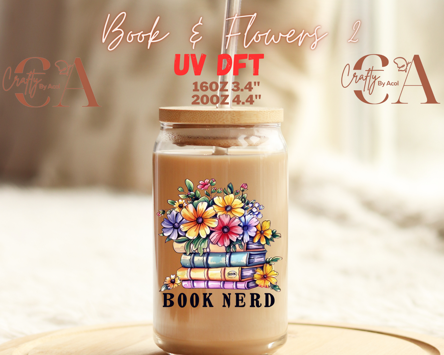 Book with Flowers Decal UV DFT