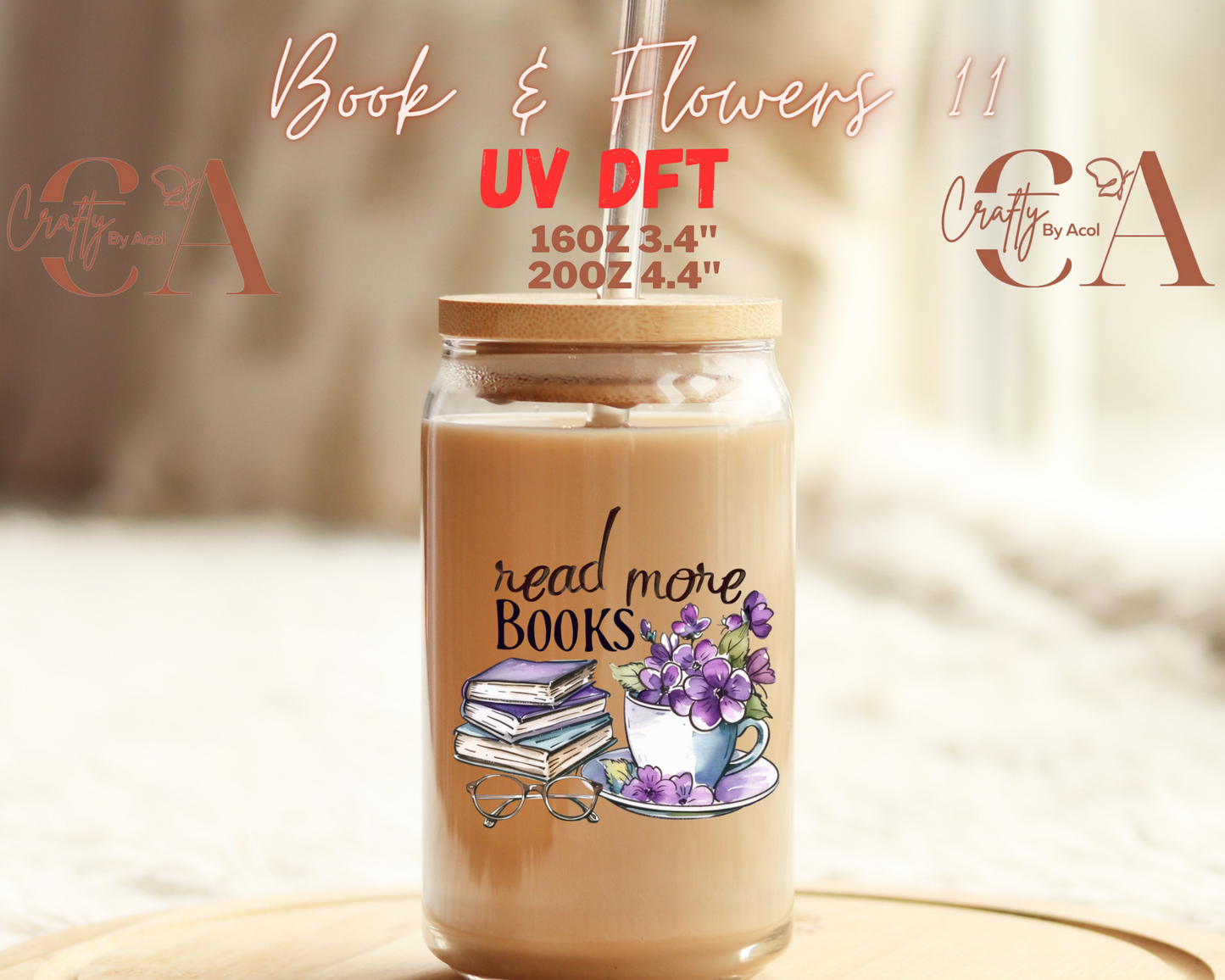 Book with Flowers Decal UV DFT