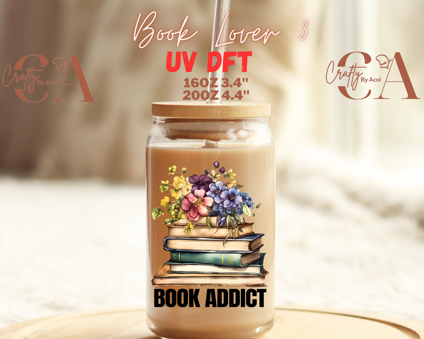 Book Lover Decal UV DFT