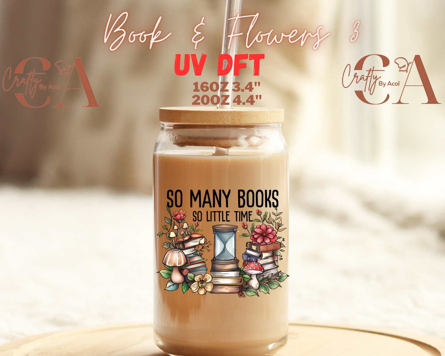 Book with Flowers Decal UV DFT