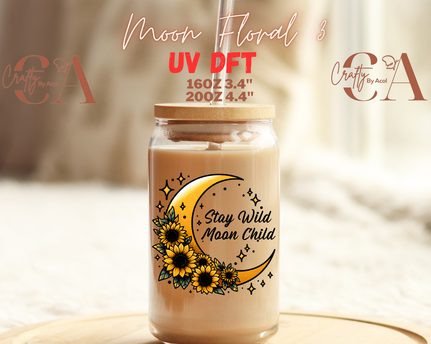 Moon Floral UV DFT Decal