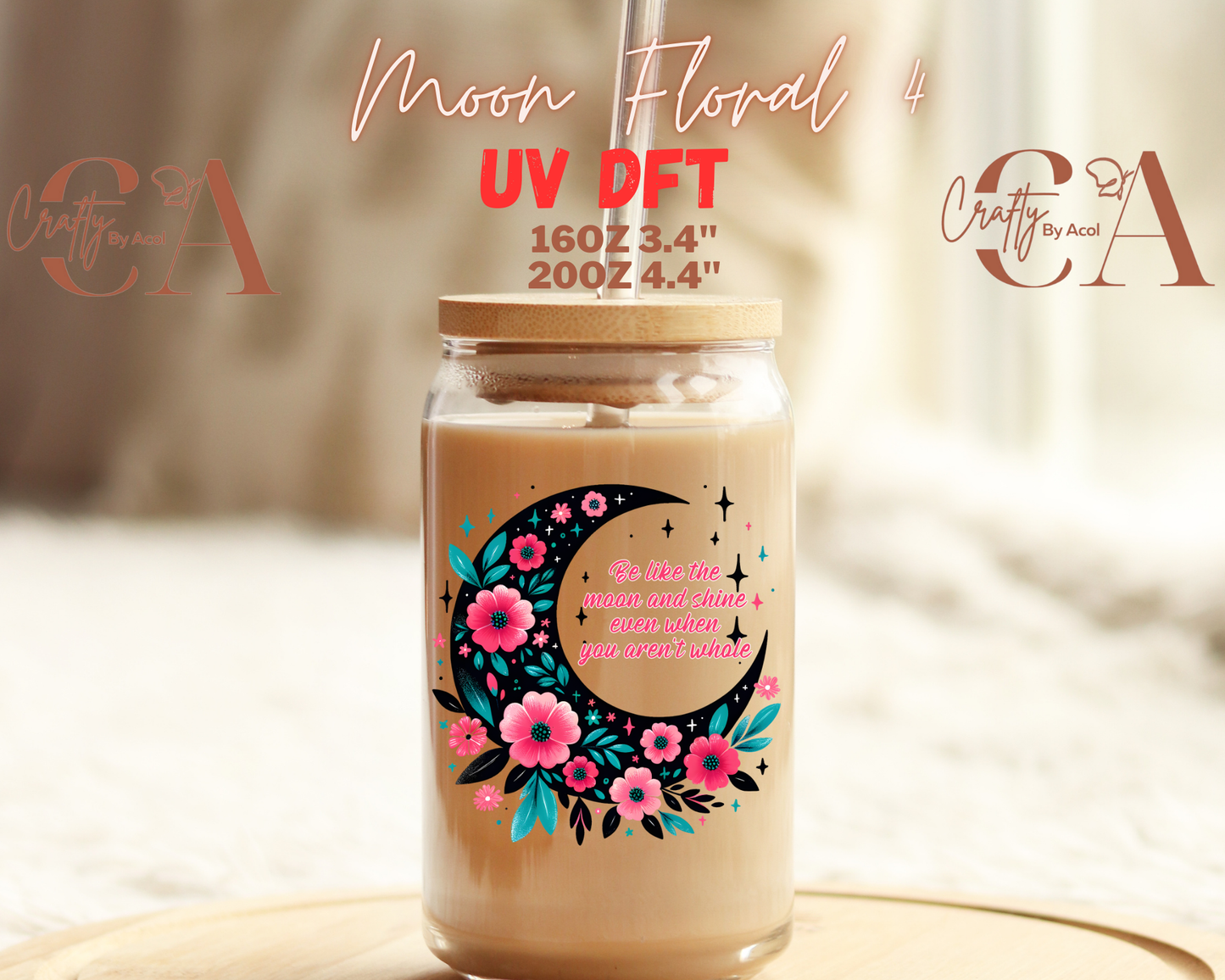 Moon Floral UV DFT Decal