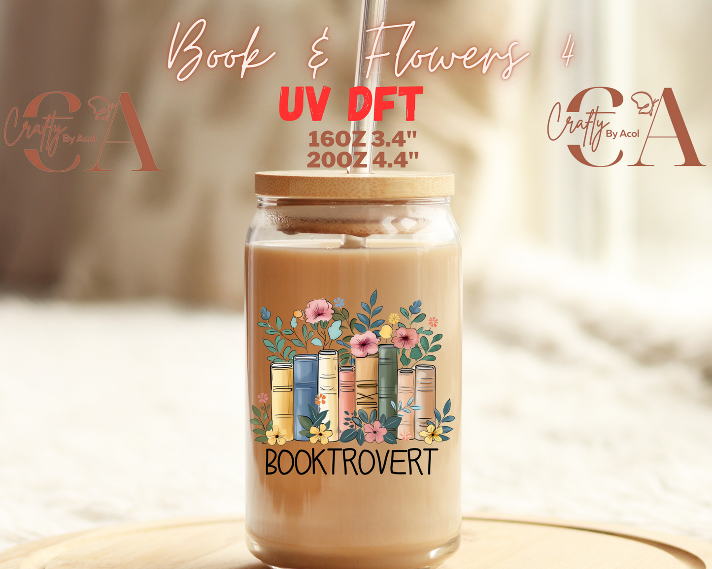 Book with Flowers Decal UV DFT