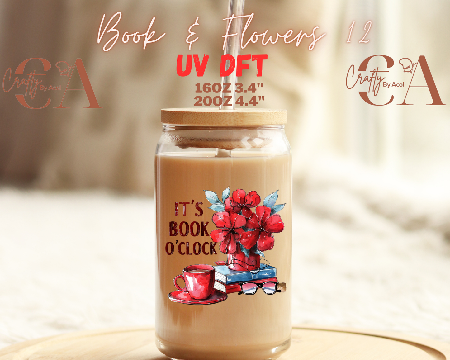 Book with Flowers Decal UV DFT