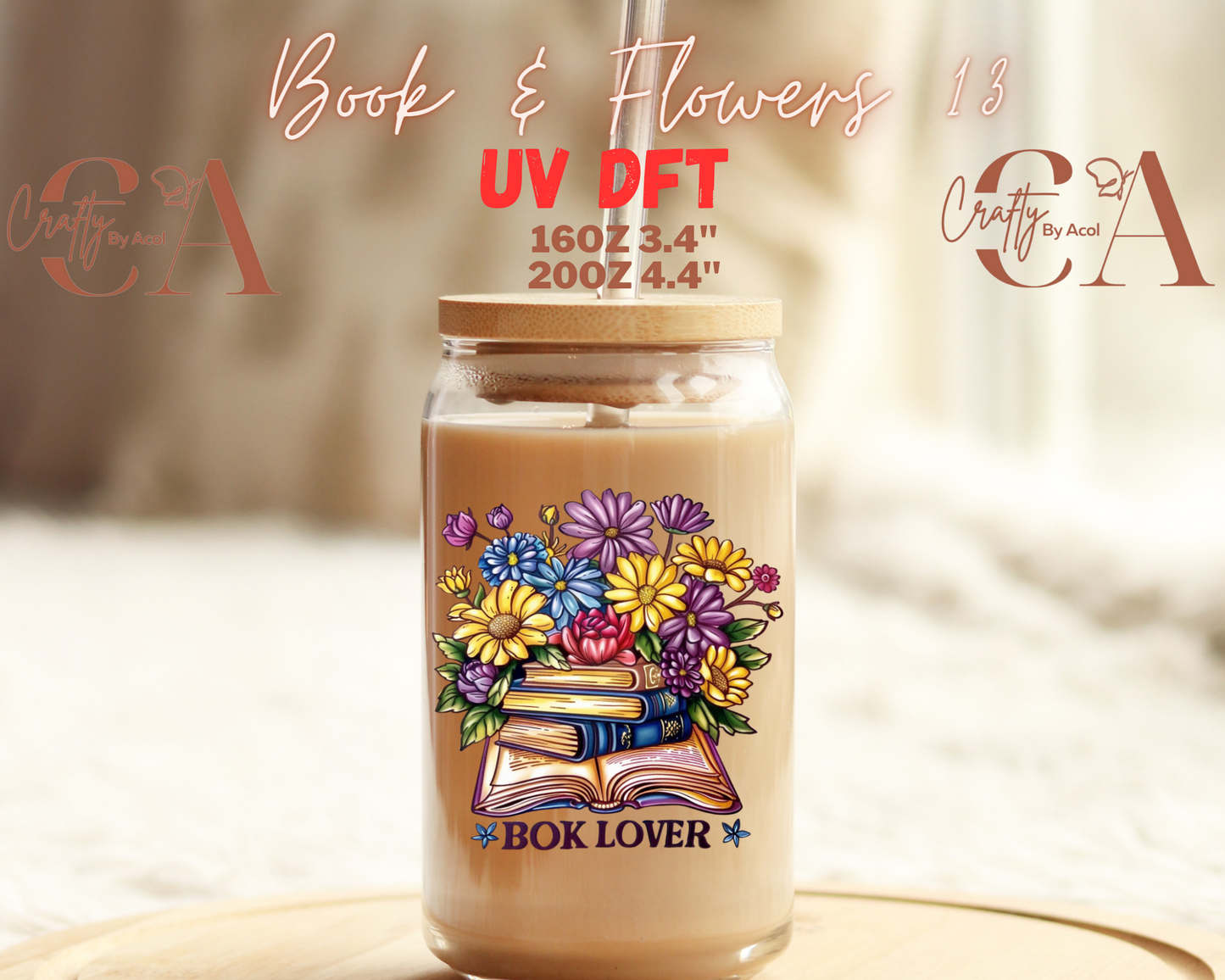 Book with Flowers Decal UV DFT