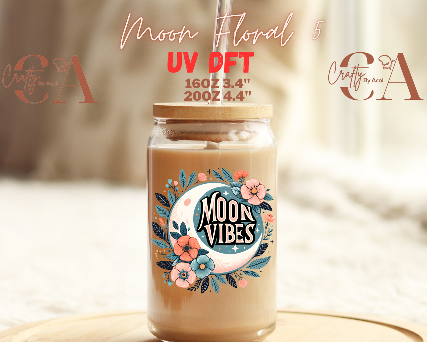 Moon Floral UV DFT Decal