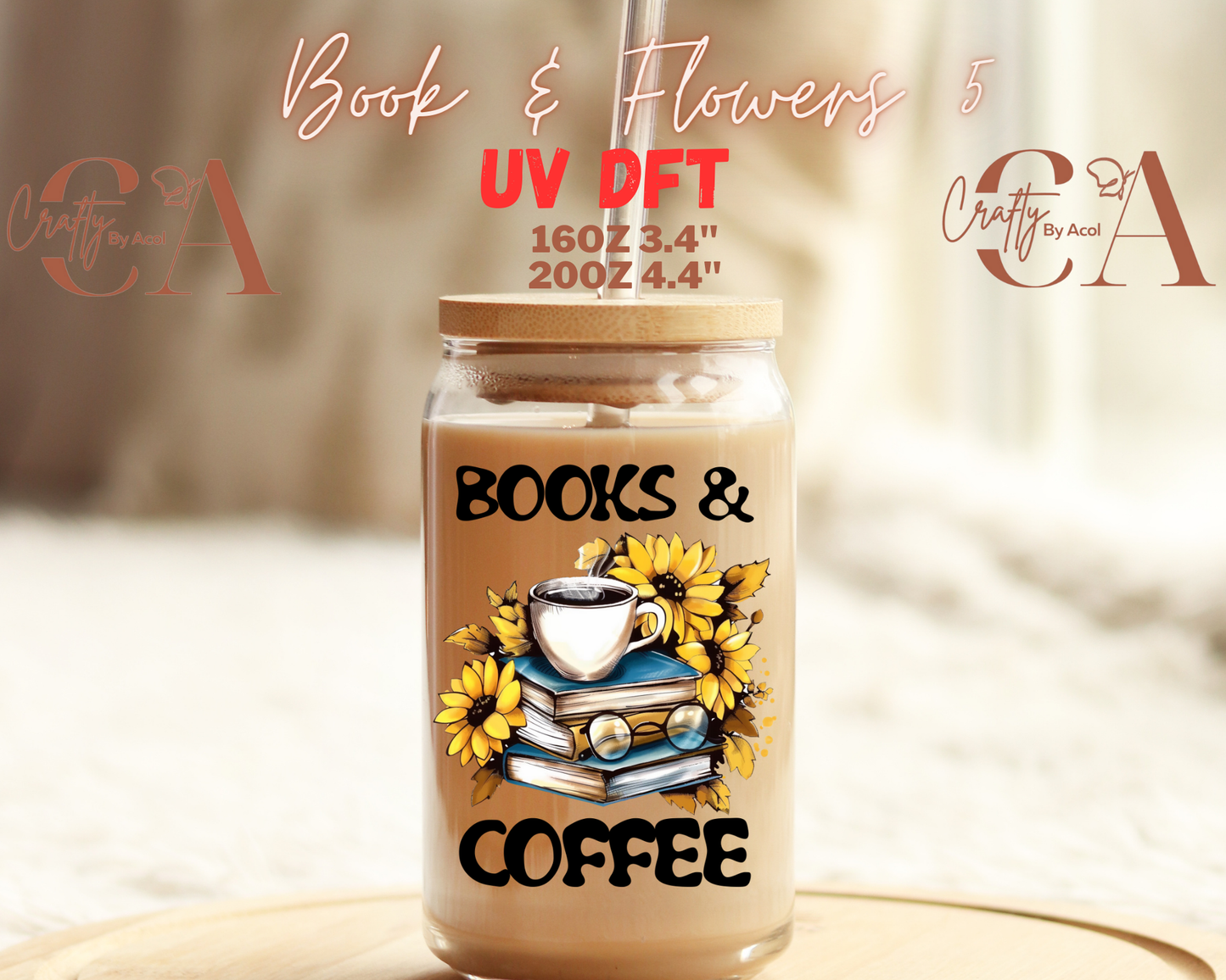 Book with Flowers Decal UV DFT