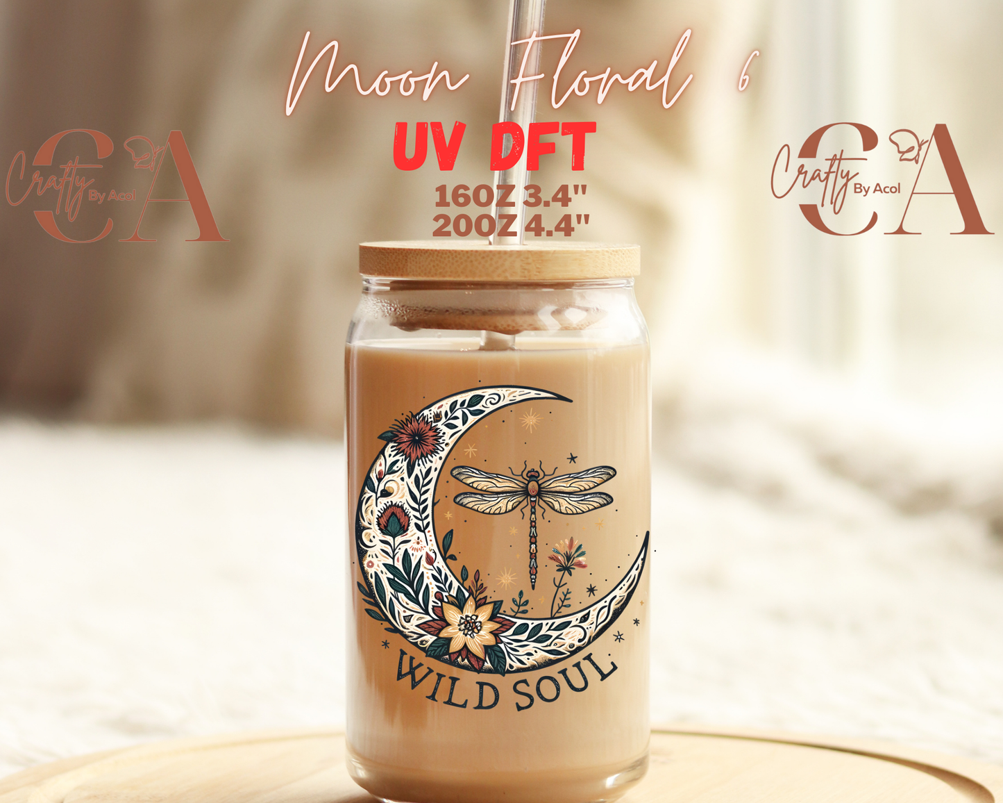 Moon Floral UV DFT Decal