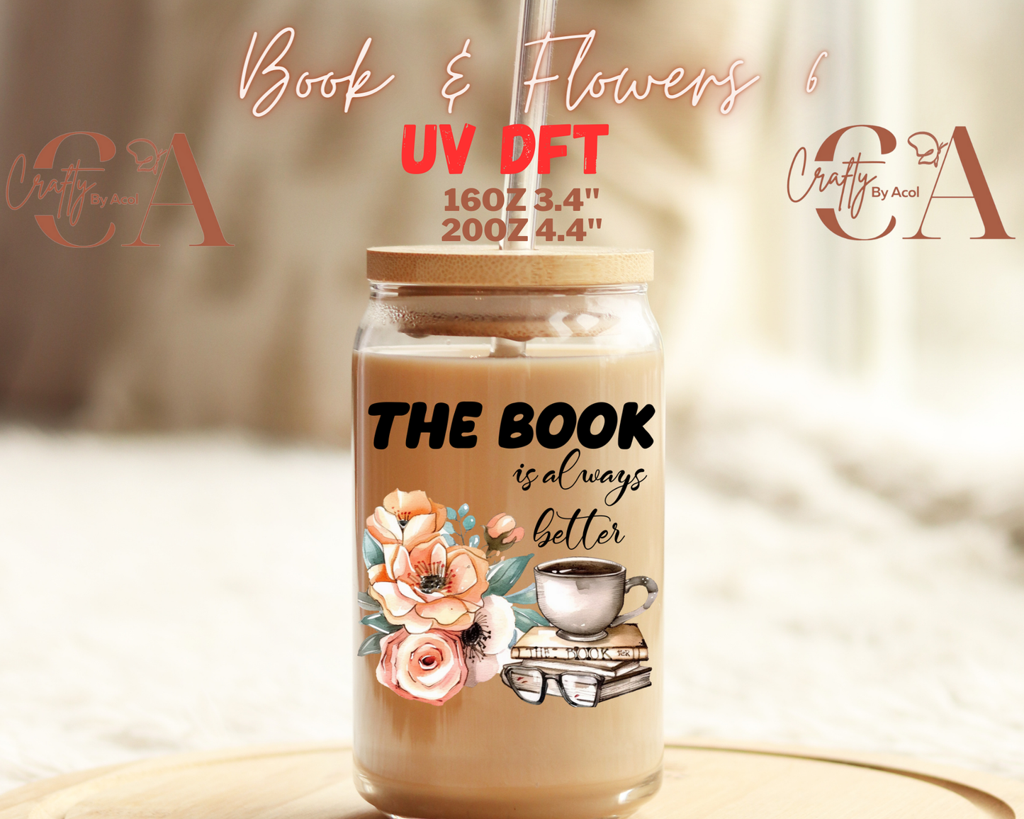 Book with Flowers Decal UV DFT