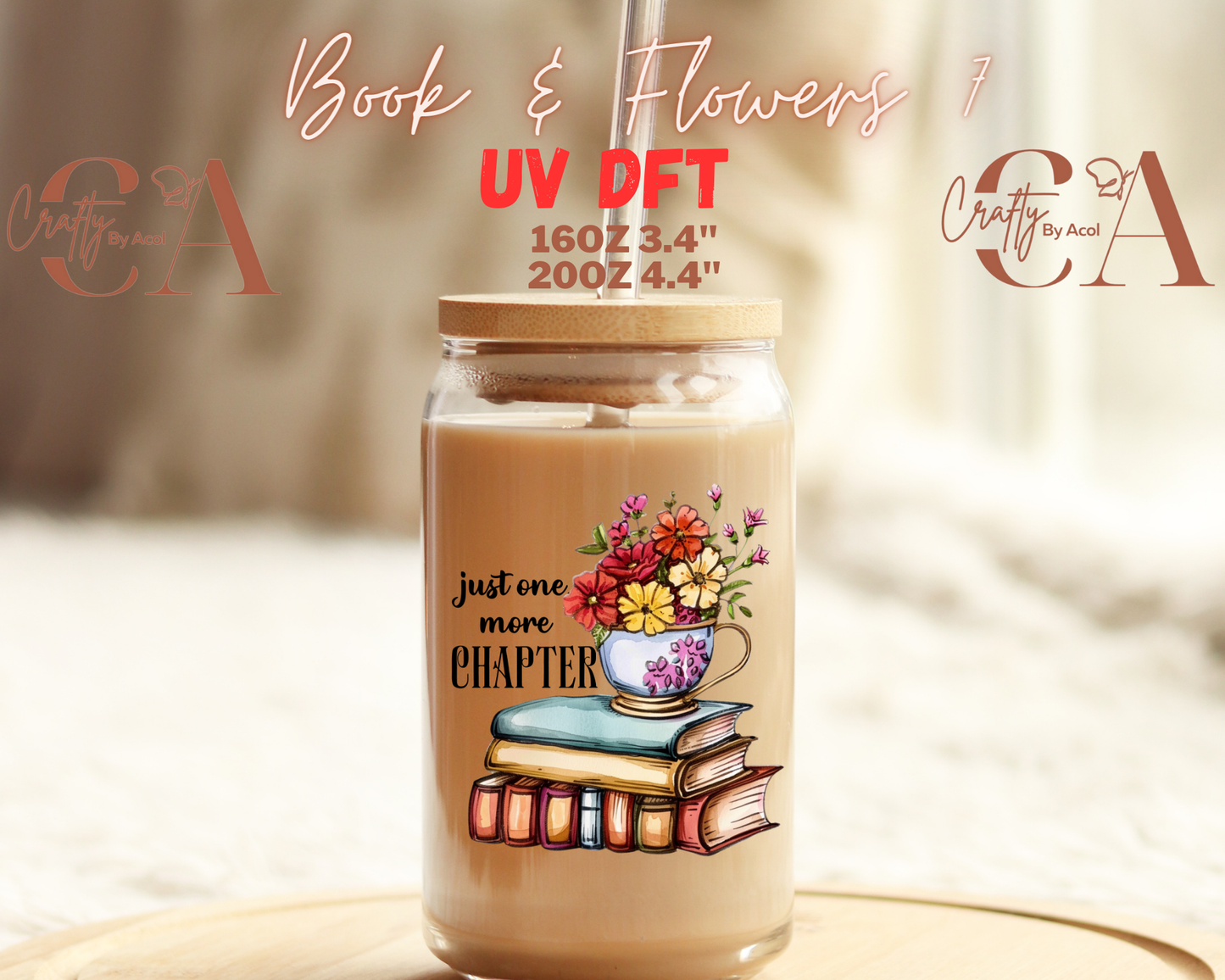 Book with Flowers Decal UV DFT