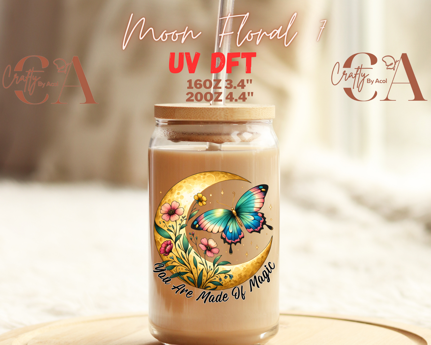 Moon Floral UV DFT Decal