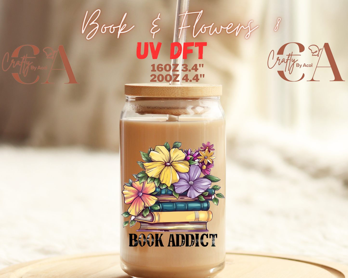 Book with Flowers Decal UV DFT