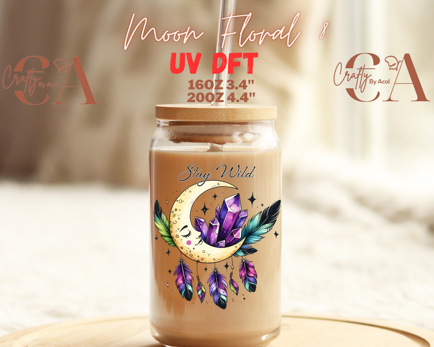 Moon Floral UV DFT Decal