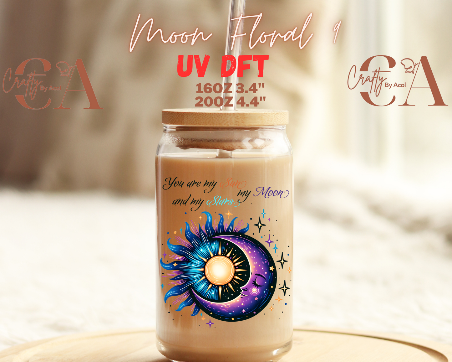 Moon Floral UV DFT Decal