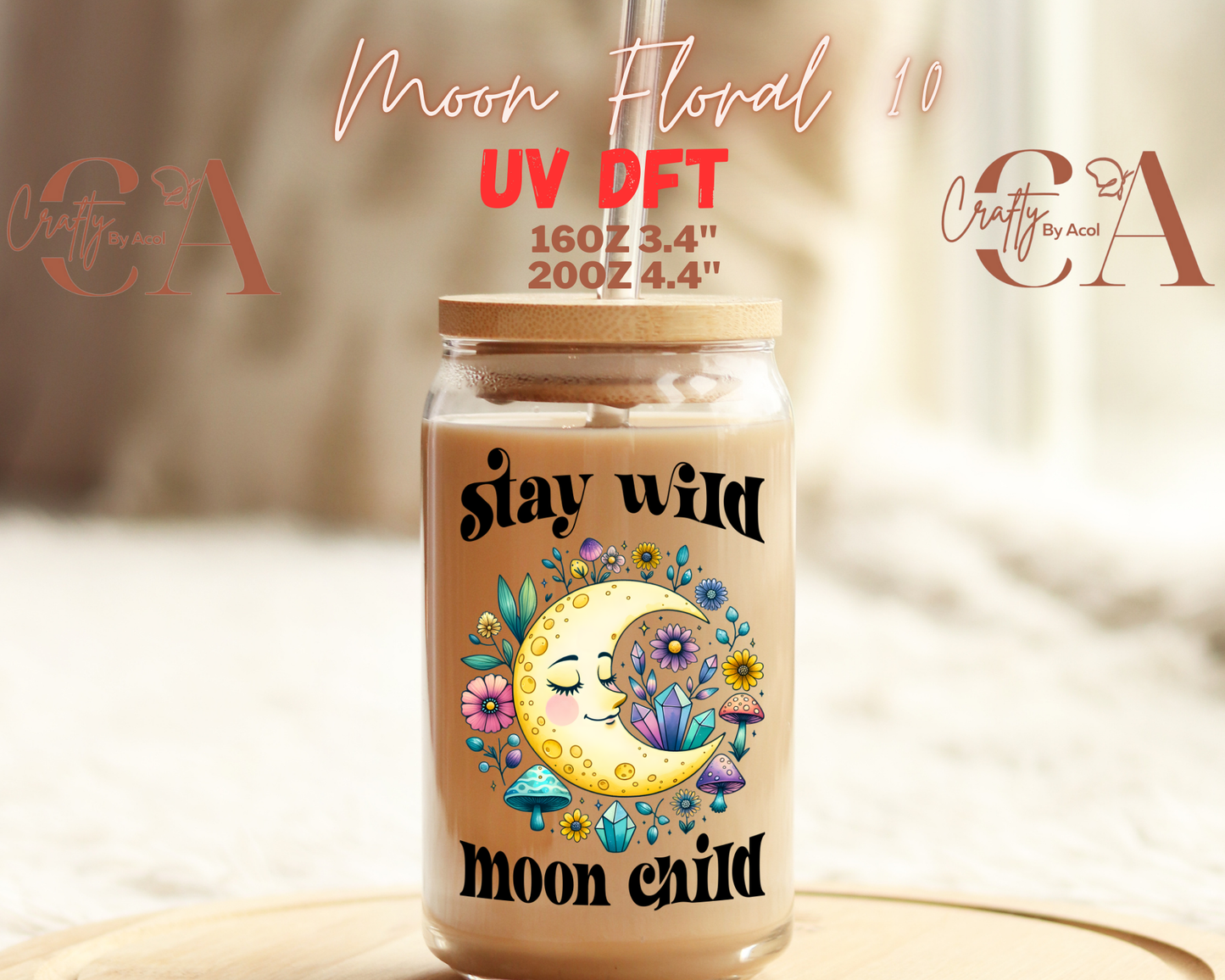 Moon Floral UV DFT Decal